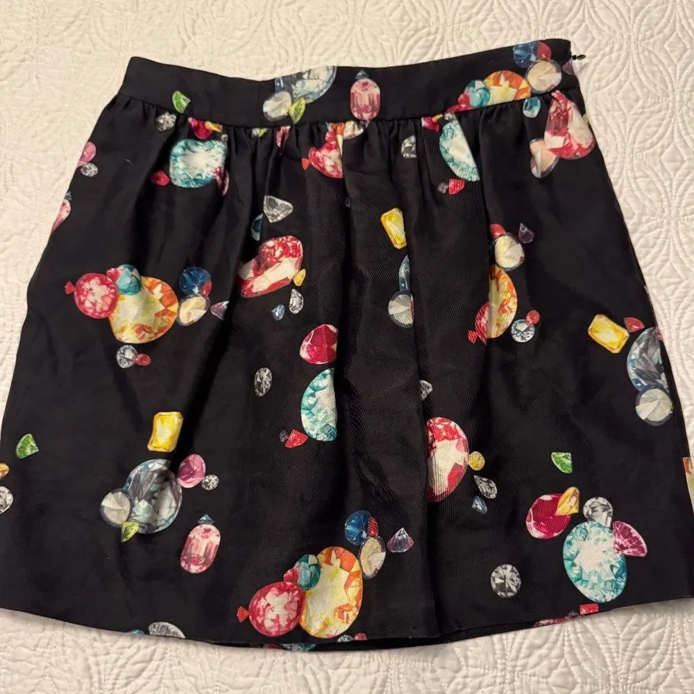 Kate Spade Jewel Mini Skirt Black Multi Colored Size 0